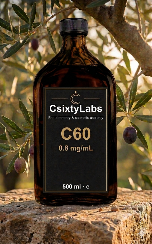 CSixtyLabs C60 Fullerene Olive Oil 500ml — amber glass bottle